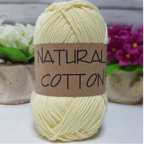 Diva Natural Cotton Pamuk Örgü İpi 1002 Soft Sarı