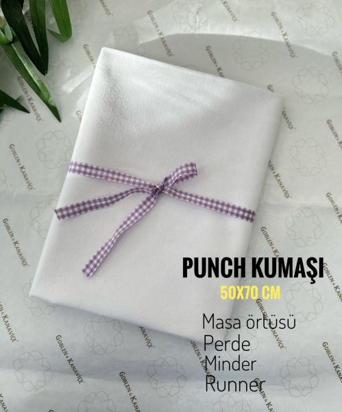 Punch Kumaşı Beyaz Renk Duck 50/170 cm